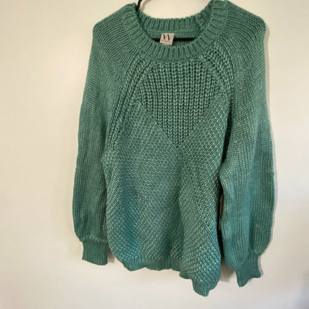 Worthington Women’s Jade Green Crew Neck Knit Sweater Size 1X, NWT